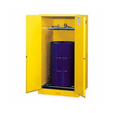52734. GABINETE DE SEGURIDAD DE TAMBOR VERTICAL Y RODILLOS DE TAMBOR, 55GAL, 2 PUERTAS DE CIERRE MANUAL, FABRICACION ESPECIAL - JUSTRITE