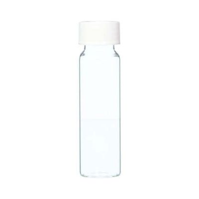 14306. VIAL VIDRIO CLARO 40ML CON TAPA ABUERTA DE PP COLOR BLANCO 24-414MM, CON SEPTA PTFE/SILICON CAJA C/72 PIEZAS - FINNERAN