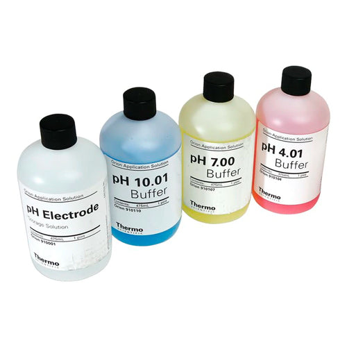 11720. KIT DE BUFFER, INCLUYE: SOLUCION DE ALMACENAMIENTO DE ELECTRODOS, BUFFER PH 4.00, BUFFER PH 7.00, BUFFER PH 10.01 Y UNA BOTELLA P/ALMACEN DE ELECTRODO - ORION