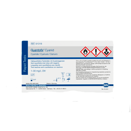 25384. PAPEL QUANTOFIX SEMICUANTITATIVO P/DETERMINACION DE CIANURO C/100 TIRAS MACHEREY-NAGEL