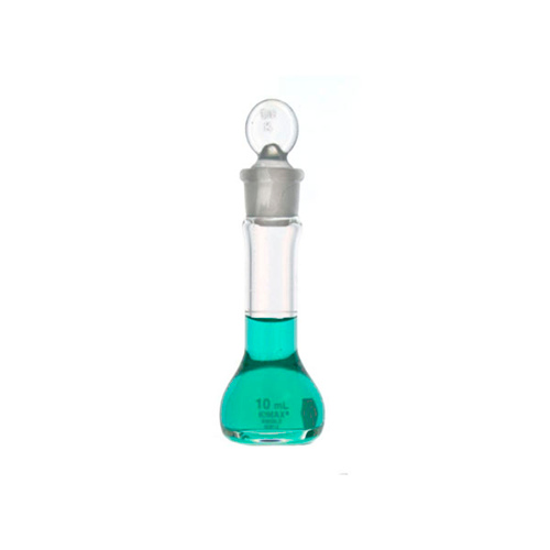 5652. MATRAZ VOLUMETRICO DE VIDRIO 10ML CLASE A C/TAPON VIDRIO - KIMAX
