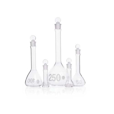 21575. MATRAZ VOLUMETRICO DE VIDRIO 20ML CLASE A C/TAPON DE VIDRIO - KIMAX