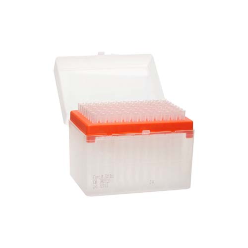 21238. PUNTAS 1000UL CLARAS ESTERIL LONGITUD EXTENDIDA CAJA C/5 RACKS C/96 PIEZAS - FINNTIP