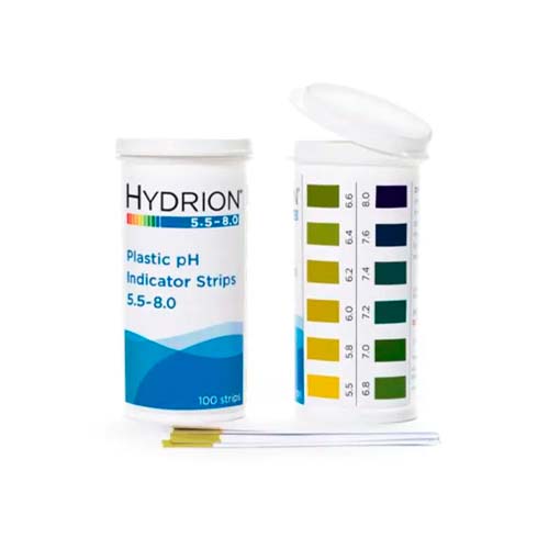 20490. PAPEL PH 5.5-8.0 EN ORINA Y SALIVA VIAL C/100 TIRAS - HYDRION