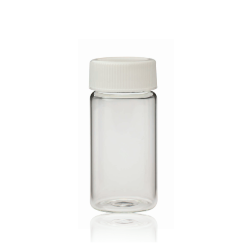 17720. VIAL VIDRIO CLARO 20ML, 28X61MM P/CENTELLEO LIQUIDO C/TAPON DE ROSCA DE POLIPROPILENO Y REVESTIMIENTO METALICO CAJA C/500 PIEZAS  - WHEATON