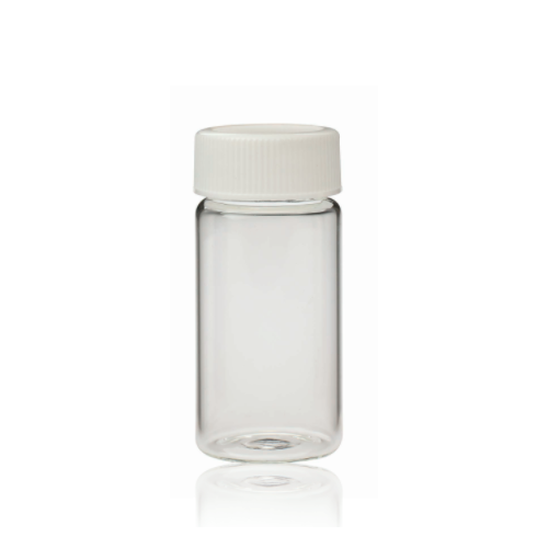 17718. VIAL VIDRIO CLARO 20ML, 28X61MM P/CENTELLEO LIQUIDO C/TAPA UREA Y REVESTIMIENTO METALICO CAJA C/500 PIEZAS  - WHEATON