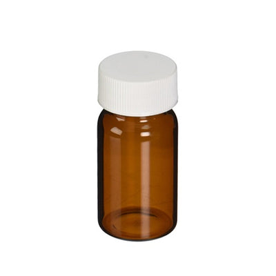 4210. VIAL VIDRIO AMBAR 20ML, TAPA SOLIDO 24-400 LINER TEFLON, PRELIMPIO C/72 FINNERAN
