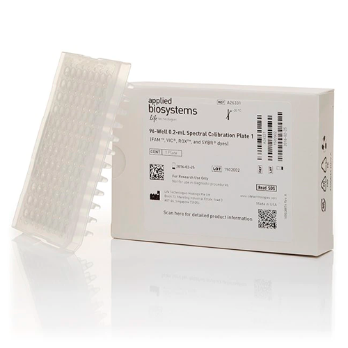 6365. PLACA DE CALIBRACION ESPECTRAL 1 QUANTSTUDIO 3/5 COLORANTES FAM, VIC, ROX SYBR, 96 POZOS 0.2ML -  APPLIED BIOSYSTEMS