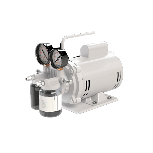 25225. BOMBA DE VACIO LUBRICADA 72LT/MIN, PRESION 500MM/HG MOTOR 1/4HP, 3500RPM ARSA