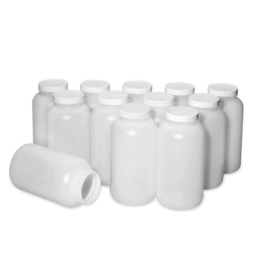 24327. FRASCO DE POLIETILENO ALTA DENSIDAD CLARO 960ML BOCA ANCHA C/TAPA DE PLASTICO C/2 NASCO