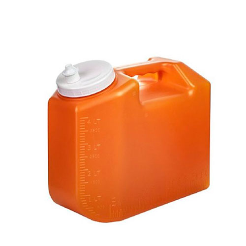 3502. CONTENEDOR P/ORINA 4LT, 24HR HORIZONTAL DE POLIETILENO ALTA DENSIDAD AMBAR URISAFE C/TAPA DE POLIPROPILENO PAQUETE C/3 PIEZAS SIMPORT