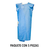 2592. BATA PACIENTE C/TIRAS DE AMARRE EN CUELLO Y CINTURA - CTR