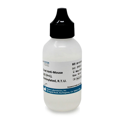 5229. GOAT ANTI-MOUSE IGG ANTIBODY (H+L) BIOTINYLATED, R.T.U. 50ML - VECTOR