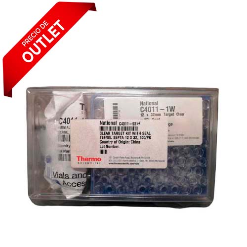 14488. VIAL VIDRIO CLARO 2ML C/ETIQUETA DE IDETIFICACION, SELLO DE ALUMINIO Y SEPTA PTFE/SILICON C/100 - THERMO SCIENTIFIC