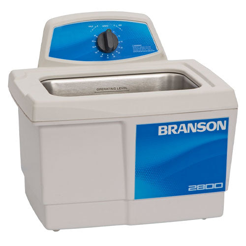 55893. BAÑO ULTRASONICO ANALOGO 2.8LT (0.75GAL) MOD. M2800-E C/TEMPORIZADOR MECANICO 60 MINUTOS Y TAPA 230/240V BRANSON