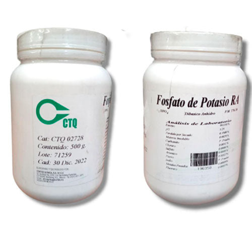 23132. FOSFATO DE POTASIO DIBASICO ANHIDRO RA PLASTICO 500GR CTQ