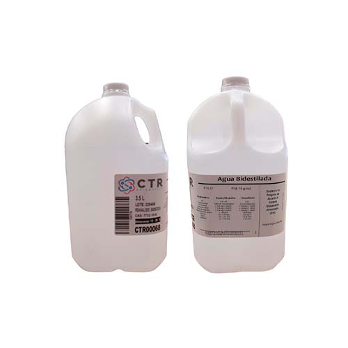 21785. AGUA BIDESTILADA PLASTICO 3.5LT PAQUETE C/2 PIEZAS - CTR