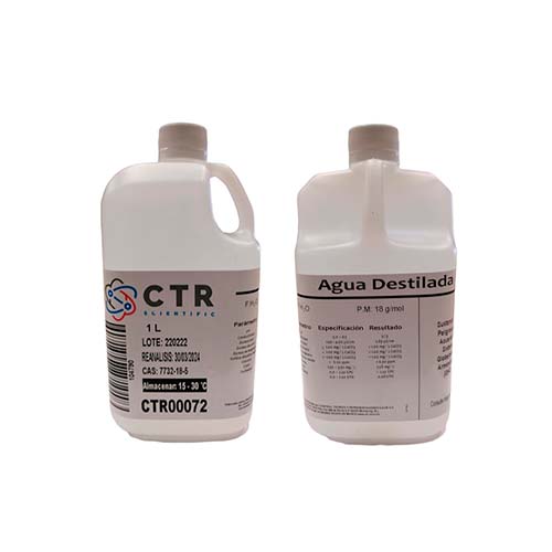 21786. AGUA DESTILADA PLASTICO 1LT PAQUETE C/3 PIEZAS - CTR