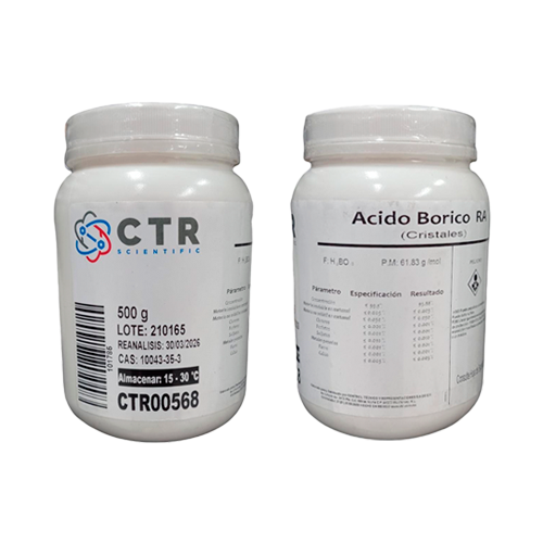 20069. ACIDO BORICO CRISTAL RA PLASTICO 500GR - CTR