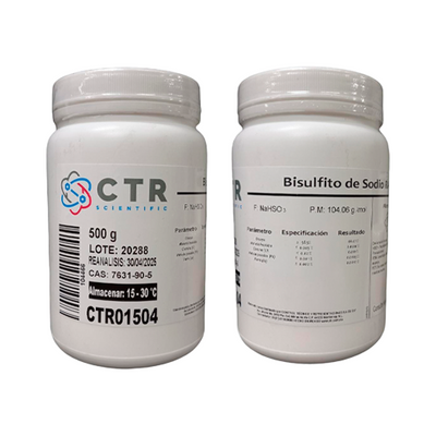 50963. BISULFITO DE SODIO POLVO RA PLASTICO 500GR - CTR