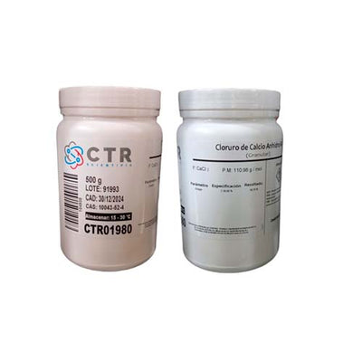 21837. CLORURO DE CALCIO ANHIDRO GRANULAR RA PLASTICO 500GR - CTR