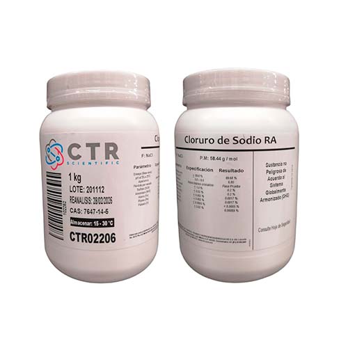 21803. CLORURO DE SODIO RA PLASTICO 1KG - CTR