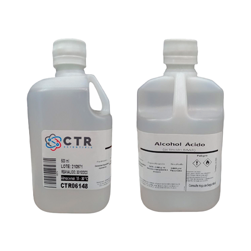 51859. ALCOHOL ACIDO P/TINCION BAAR PLASTICO 500ML PAQ. C/2 PIEZAS - CTR