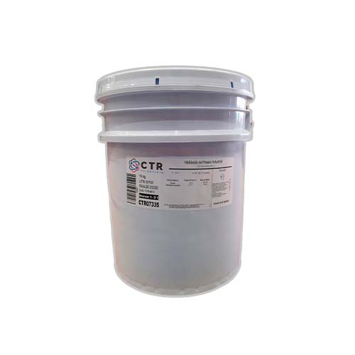 21815. HIDROXIDO DE POTASIO ESCAMAS INDUSTRIAL PLASTICO CUBETA 10KG - CTR