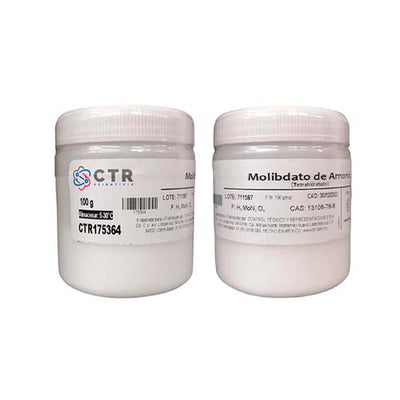 21816. MOLIBDATO DE AMONIO TETRAHIDRATADO RA PLASTICO 100GR - CTR