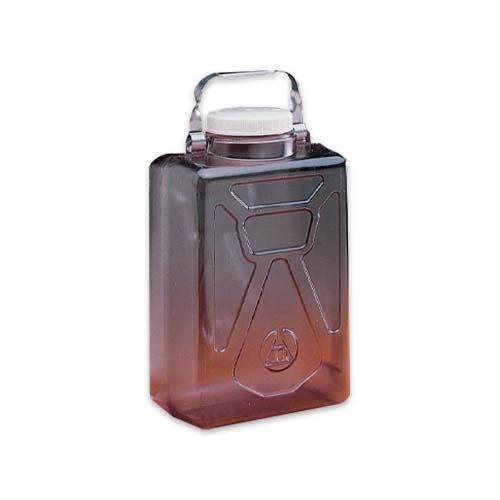 14075. GARRAFON (BIDON) DE POLICARBONATO NEGRO TRANSLUCIDO 20LT RECTANGULAR C/ASA DE ACERO INOXIDABLE - NALGENE