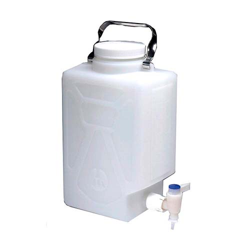 13888. GARRAFON (BIDON) DE POLIETILENO ALTA DENSIDAD 9LT BLANCO RECTANGULAR C/LLAVE - NALGENE