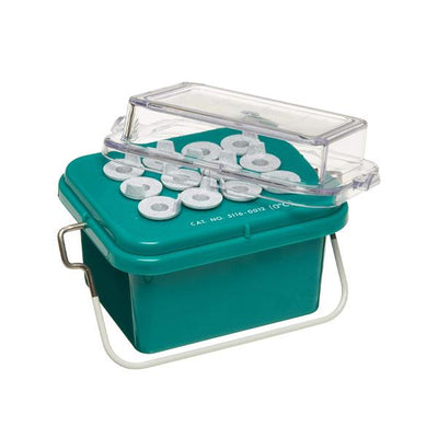 1483. ENFRIADOR P/12 TUBOS 0.2/1.5ML, A 0°C POLICARBONATO COLOR VERDE C/TAPA TRANSPARENTE - NALGENE