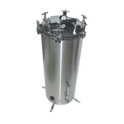 25739. AUTOCLAVE (ESTERILIZADOR) VERTICAL 60LT DE ACERO INOXIDABLE 304, TEMP 121°C, 36 X 60CM C/CANASTILLA EVAR