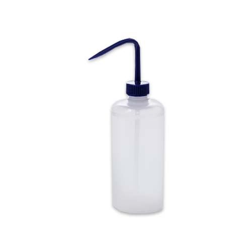 14273. PIZETA (FRASCO LAVADOR) 500ML BOCA ANGOSTA SALIDA SUPERIOR C/TAPA AZUL, LDPE BEL-ART