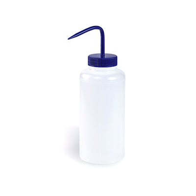 11676.PIZETA (FRASCO LAVADOR) 1LT BOCA ANCHA SALIDA SUPERIOR C/TAPA AZUL, LDPE - BEL-ART