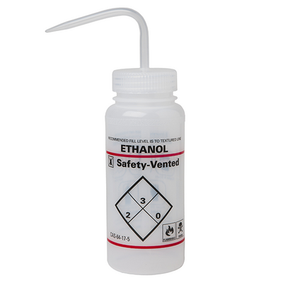 3137. PIZETA (FRASCO LAVADOR) 500ML ETANOL, BOCA ANCHA SALIDA SUPERIOR, LDPE - BEL-ART