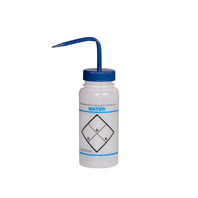 11672. PIZETA (FRASCO LAVADOR) 500ML AGUA, BOCA ANCHA SALIDA SUPERIOR C/TAPA AZUL, LDPE - BEL-ART