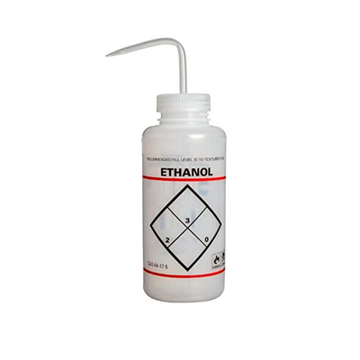 3132. PIZETA (FRASCO LAVADOR) 1LT ETANOL, BOCA ANCHA SALIDA SUPERIOR, LDPE - BEL-ART