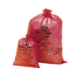 23302. BOLSA DE POLIPROPILENO ROJA P/RESIDUOS BIOLOGICOS (BIOHAZARD) 89X64CM, GROSOR 1.5MIL C/INDICADOR DE ESTERILIZACION PAQUETE C/200 PIEZAS BEL-ART