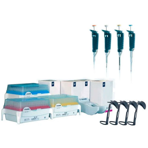 25863. MICROPIPETAS PIPETMAN G KIT C/4 INCLUYE: P2G, P20G, P200G, P1000G, PUNTAS DL10, D200, D1000 TIPACK GILSON