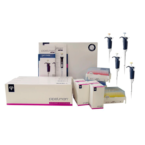 24692. MICROPIPETAS PIPETMAN L KIT BASICO QUE INCLUYE: P2L, P20L, P200L, P1000L C/PUNTAS DL10, D200 Y D1000 TIPACK GILSON