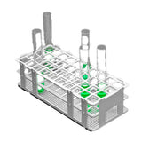 23695. GRADILLA P/40 TUBOS DE ENSAYE 16-20MM, POLIPROPILENO BLANCO BEL-ART