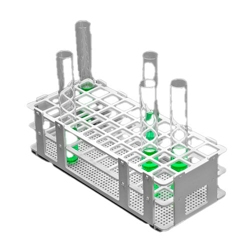 23695. GRADILLA P/40 TUBOS DE ENSAYE 16-20MM, POLIPROPILENO BLANCO BEL-ART
