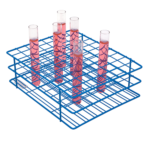 5962. GRADILLA P/80 TUBOS DE ENSAYE 16-20MM DE ALAMBRE POXYGRID COLOR AZUL - BEL-ART