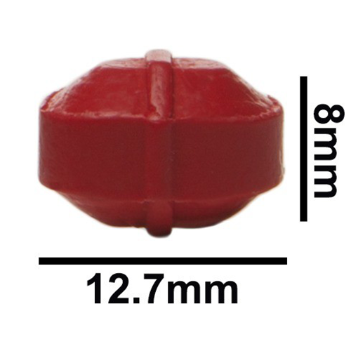 5082. BARRA MAGNETICA OCTAGONAL DE TEFLON 8 X 12.7MM ROJA - BEL-ART