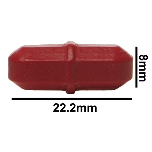 5084. BARRA MAGNETICA OCTAGONAL DE TEFLON 8 X 22.2MM ROJA - BEL-ART