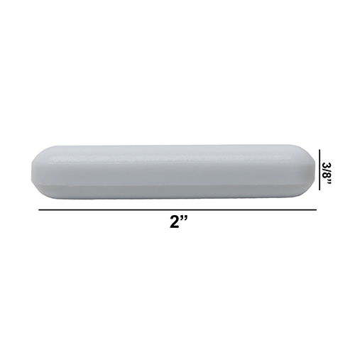 5140. BARRA MAGNETICA POLIGONO DE TEFLON 9.5 X 50.8MM BLANCA SIN ANILLO - BEL-ART