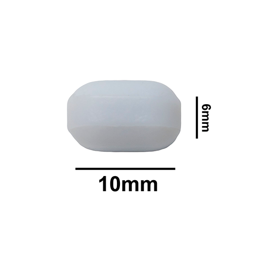 5142. BARRA MAGNETICA POLIGONO DE TEFLON 6 X 10MM BLANCA SIN ANILLO - BEL-ART