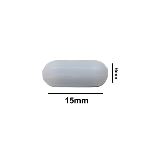 5144. BARRA MAGNETICA POLIGONO DE TEFLON 6 X 15MM BLANCA SIN ANILLO - BEL-ART