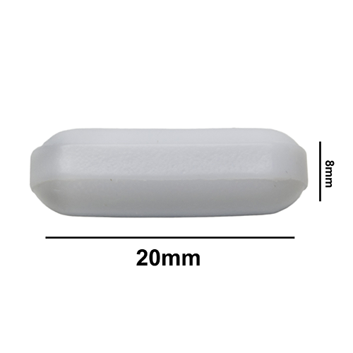 5145. BARRA MAGNETICA POLIGONO DE TEFLON 8 X 20MM BLANCA SIN ANILLO - BEL-ART